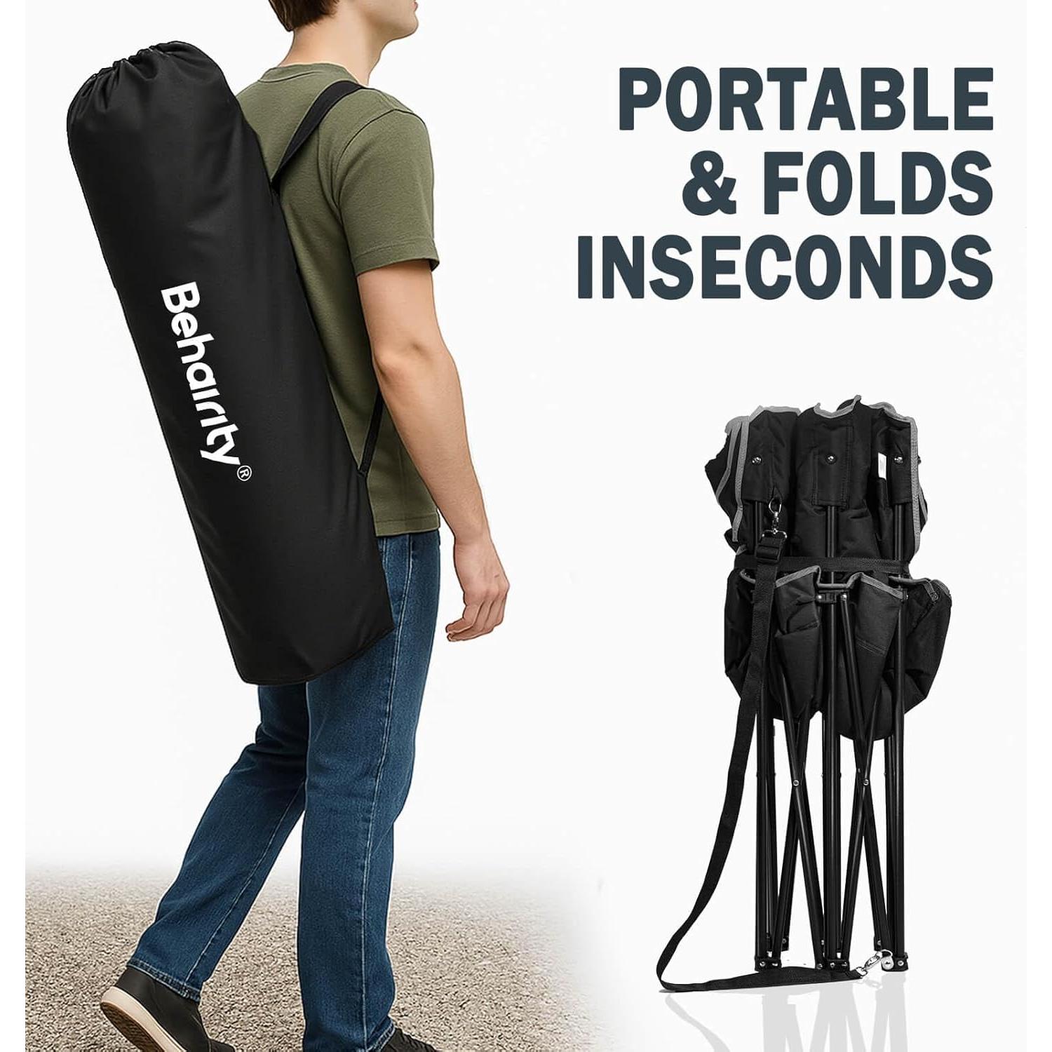 Silla de Camping Plegable Behairity XL Acolchada 400 lbs