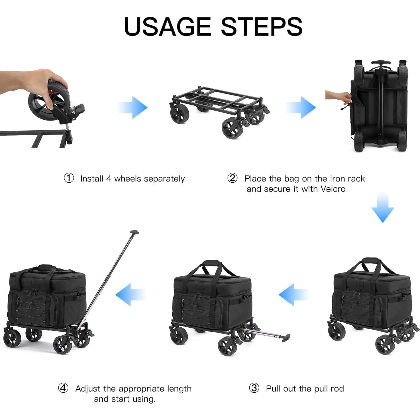 Bolsa de Enfriamiento Portátil TONRUYN 50L Doble Nivel con Ruedas