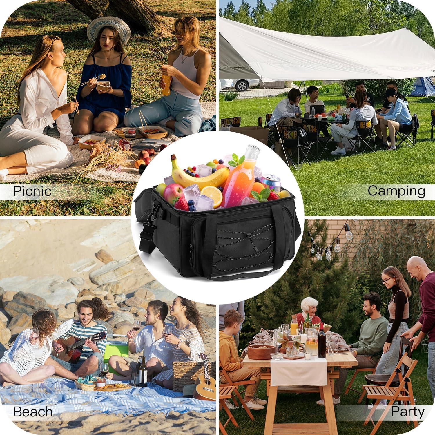 Bolsa de Enfriamiento Portátil TONRUYN 50L Doble Nivel con Ruedas