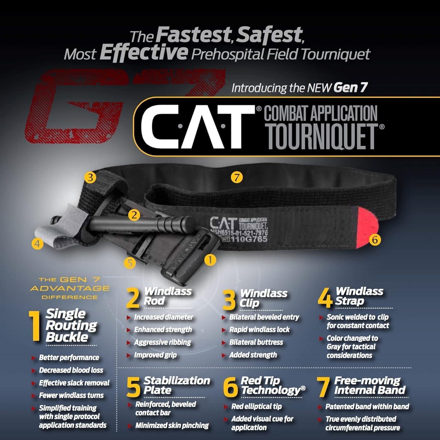 Kit de Trauma EVERLIT con Torniquete CAT Gen-7 y QuikClot
