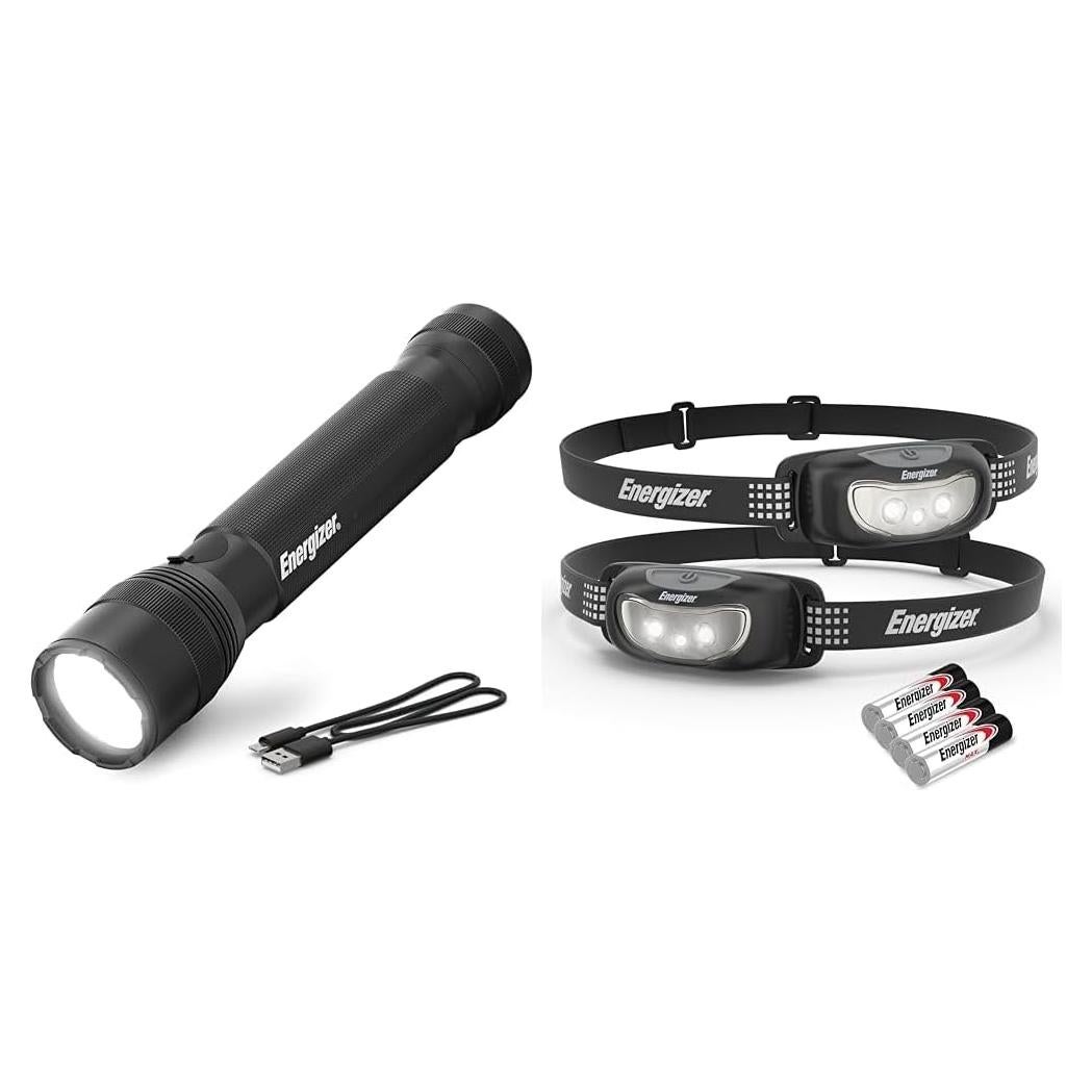 Linterna Táctica LED Energizer TacR-1000 + 2 Lámparas Frontales
