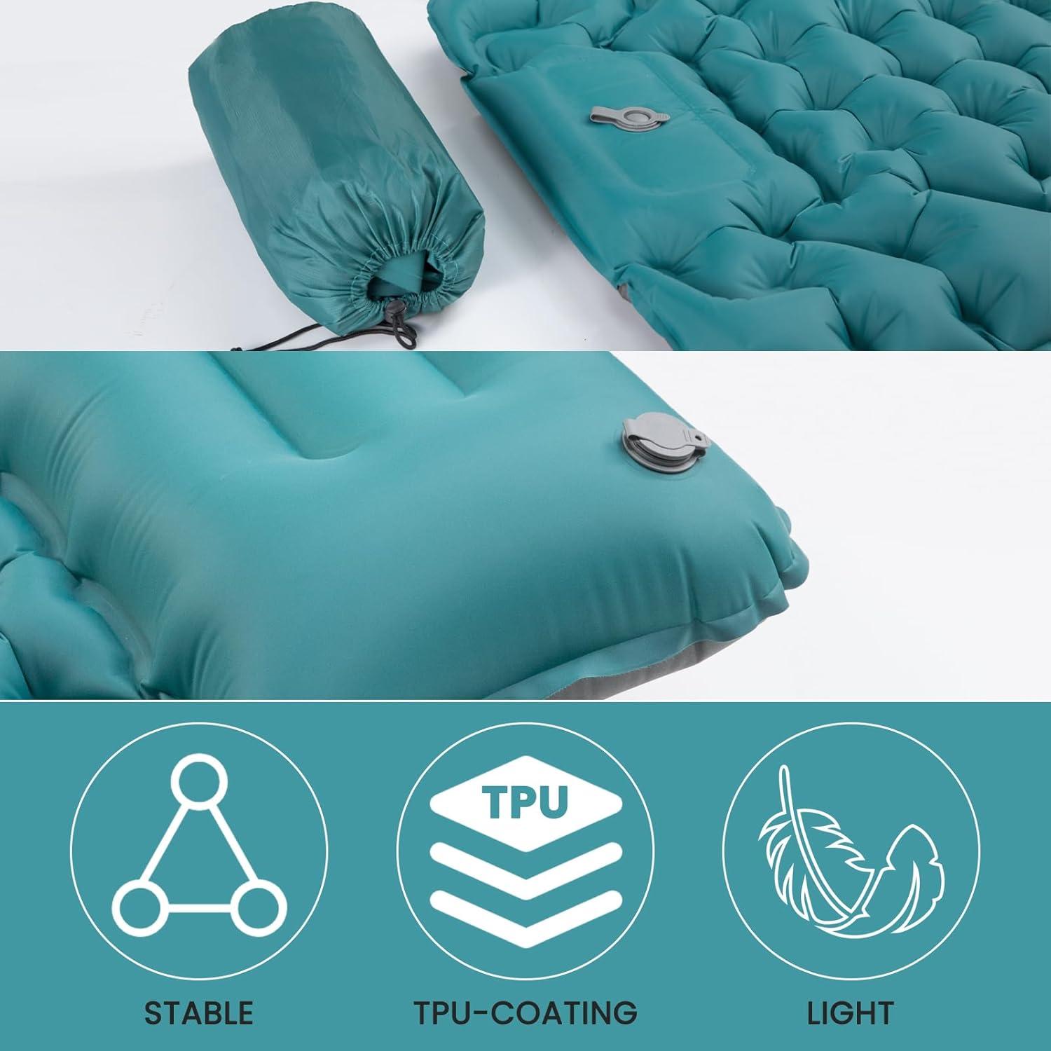 Colchón Inflable Seektain 200x66 cm con Bomba de Pie 10 cm