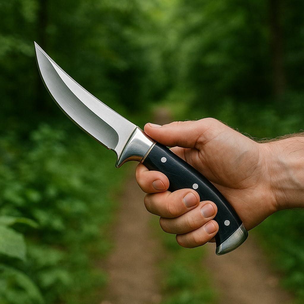 Cuchillo de Caza Buck 20.32 cm Hoja Fija con Funda de Cuero