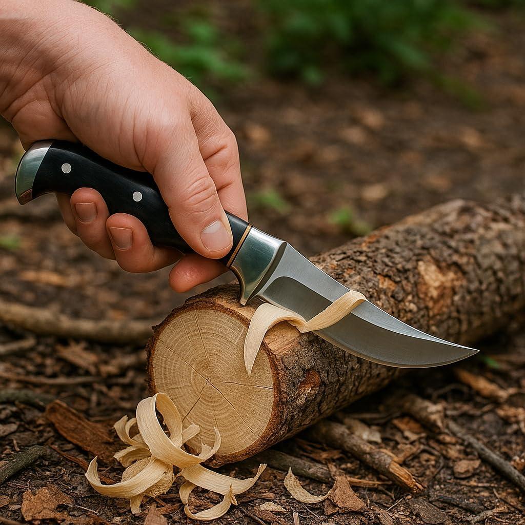 Cuchillo de Caza Buck 20.32 cm Hoja Fija con Funda de Cuero