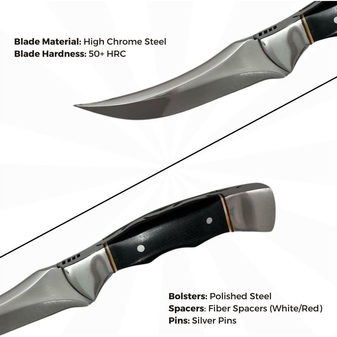 Cuchillo de Caza Buck 20.32 cm Hoja Fija con Funda de Cuero