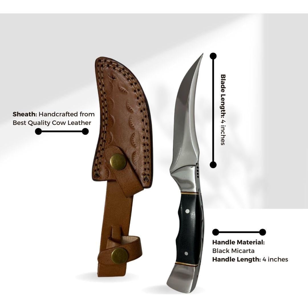 Cuchillo de Caza Buck 20.32 cm Hoja Fija con Funda de Cuero