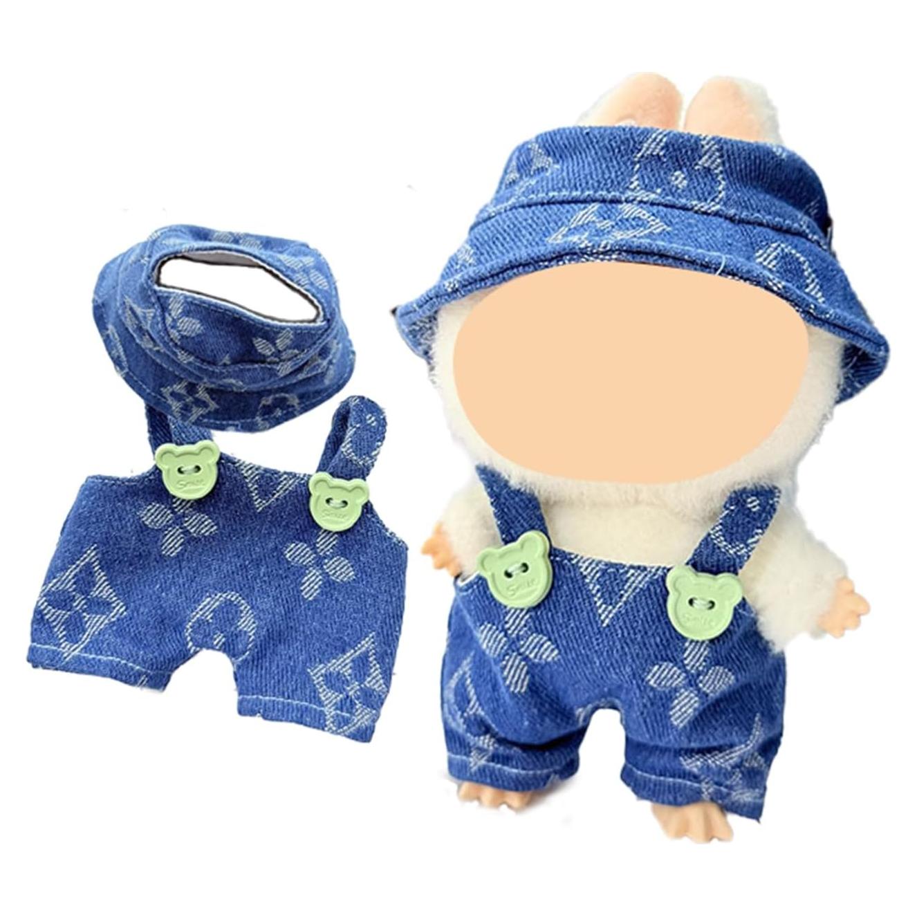 Conjunto de Ropa para Muñeca Labubu - Mono de Jeans Azul