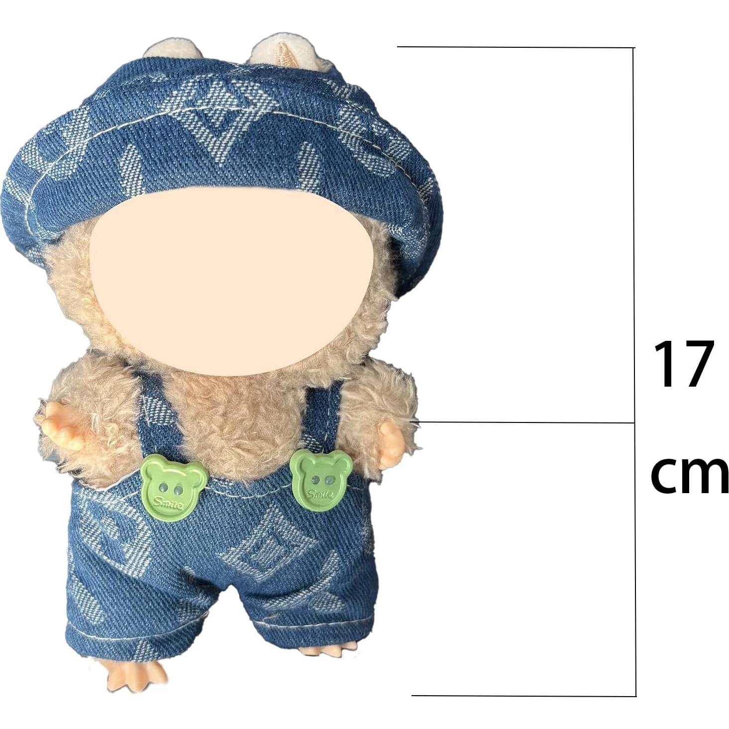 Conjunto de Ropa para Muñeca Labubu - Mono de Jeans Azul