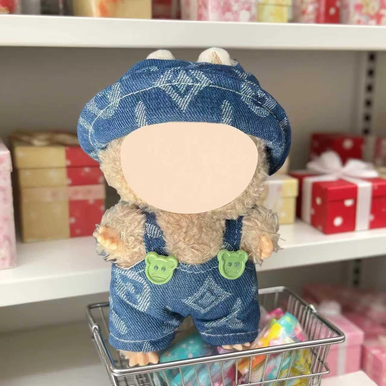 Conjunto de Ropa para Muñeca Labubu - Mono de Jeans Azul