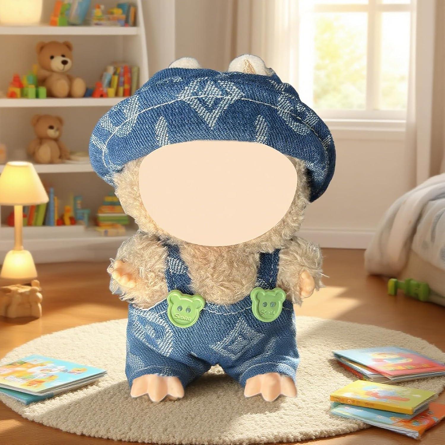 Conjunto de Ropa para Muñeca Labubu - Mono de Jeans Azul