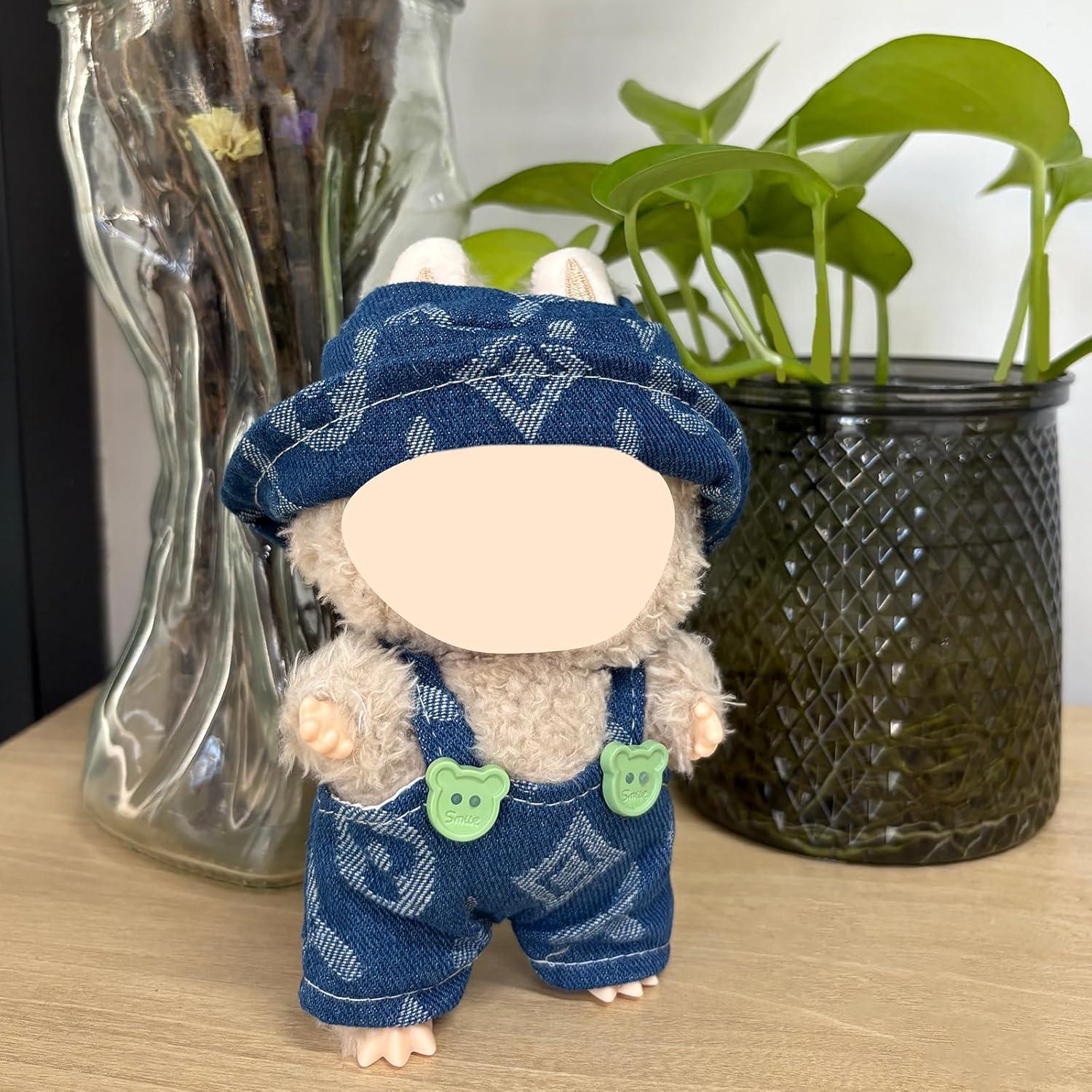 Conjunto de Ropa para Muñeca Labubu - Mono de Jeans Azul