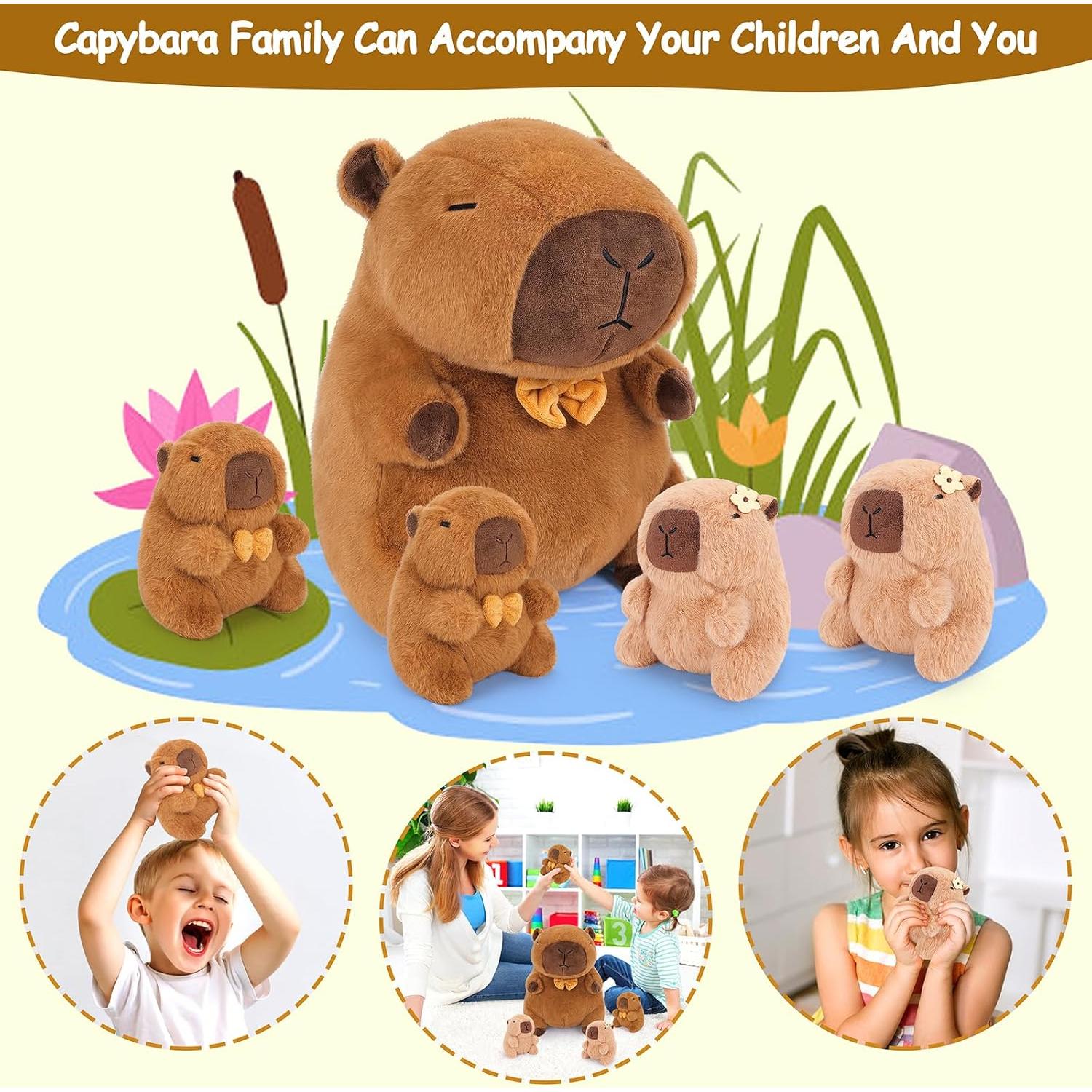 Peluche Familiar Capybara Achwishap 5PCS 40.6 cm Marrón