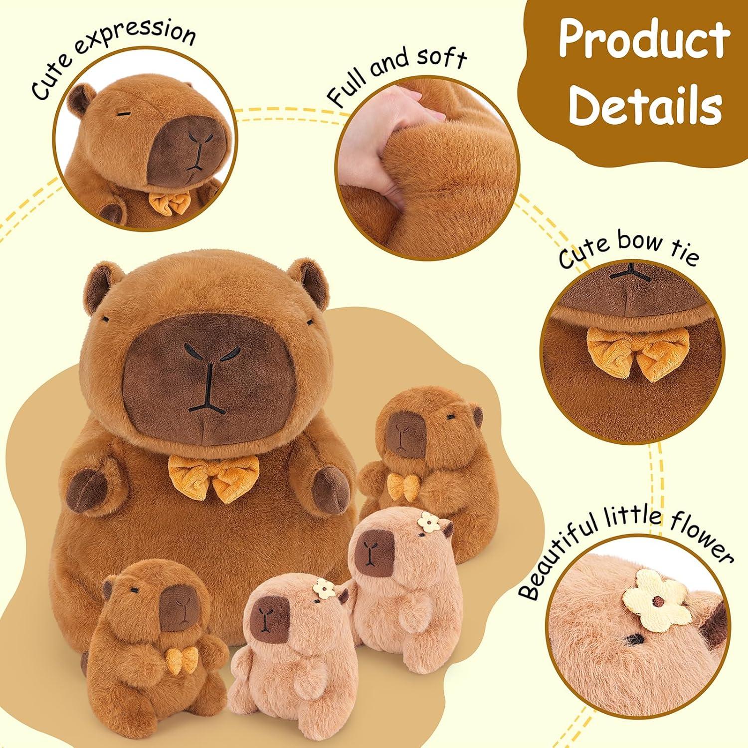 Peluche Familiar Capybara Achwishap 5PCS 40.6 cm Marrón