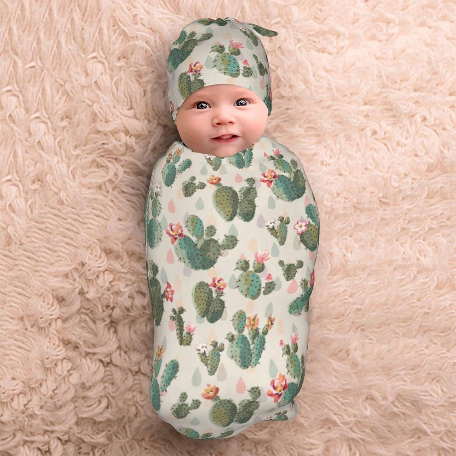 Manta de Envoltura para Bebé Qwalnely Cactus 0-6 meses