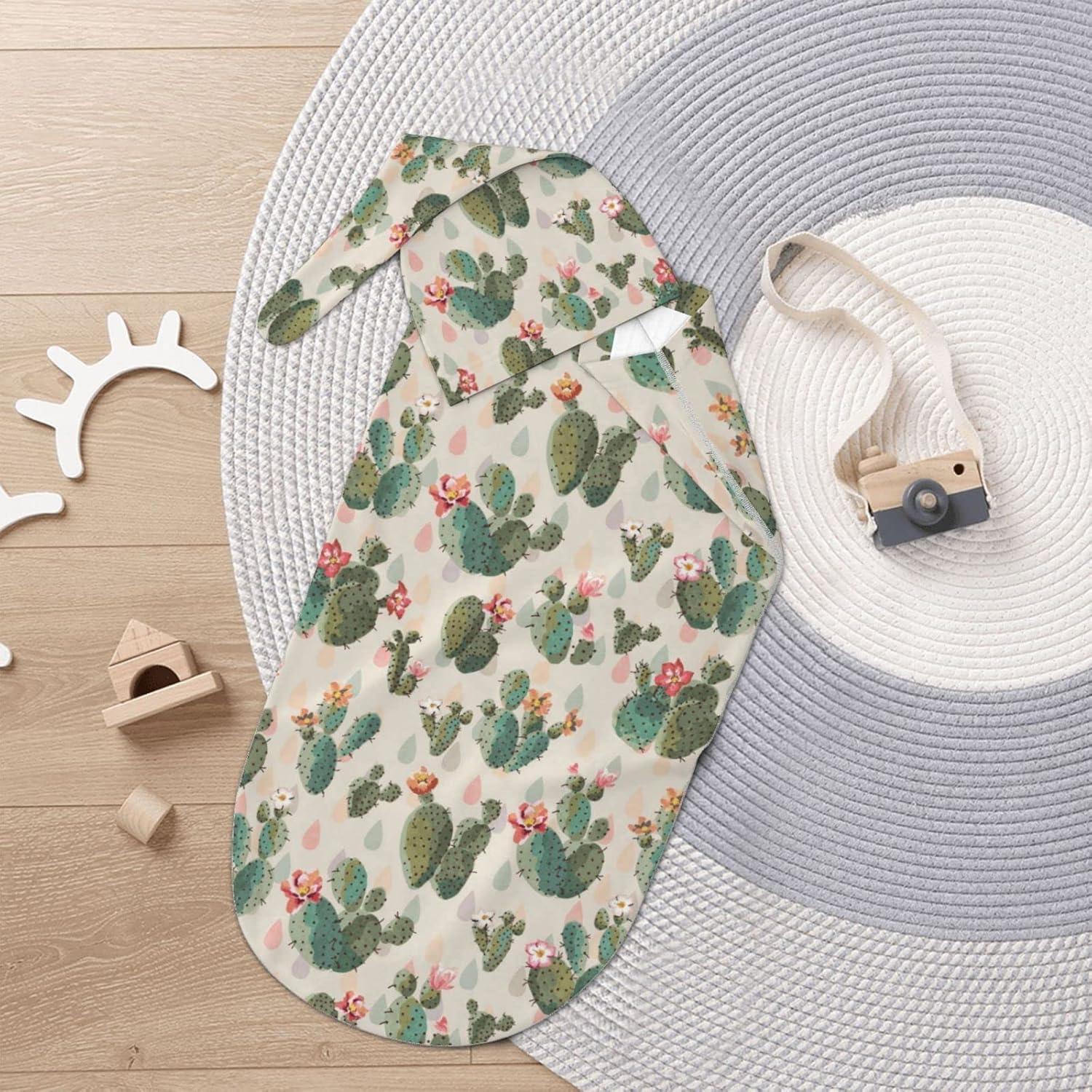 Manta de Envoltura para Bebé Qwalnely Cactus 0-6 meses