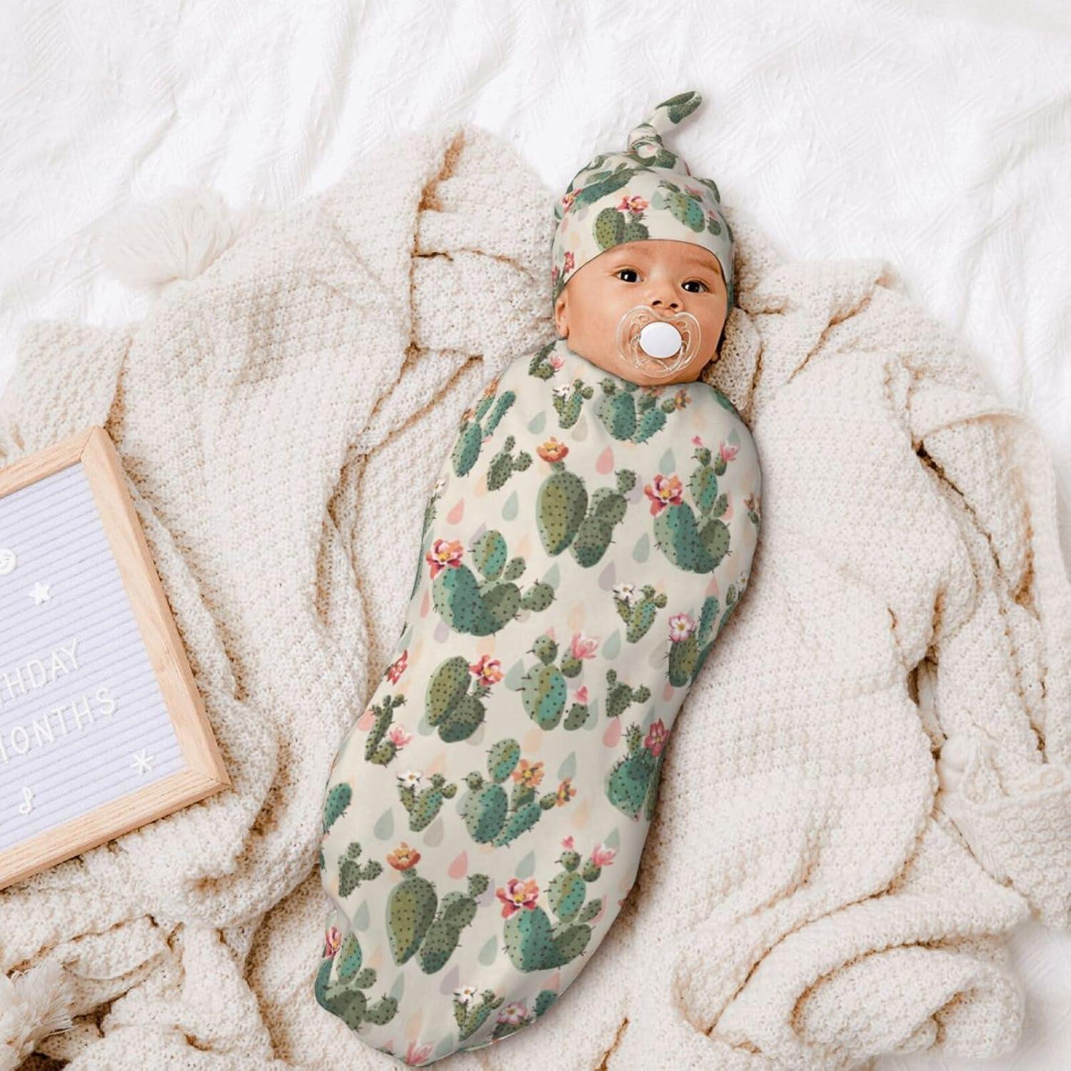 Manta de Envoltura para Bebé Qwalnely Cactus 0-6 meses