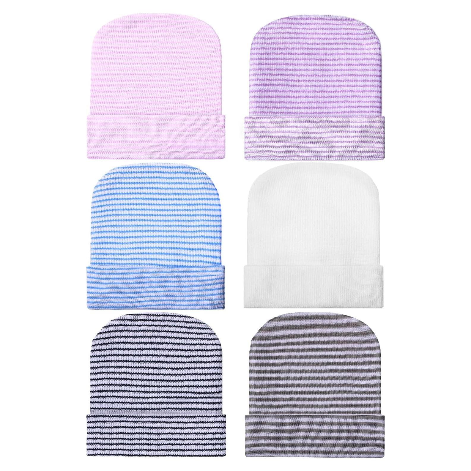 Gorra Beanie Geyoga para Bebé 0-6 Meses Algodón Suave Rayas