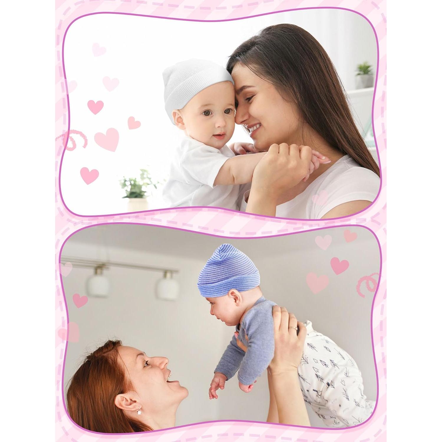 Gorra Beanie Geyoga para Bebé 0-6 Meses Algodón Suave Rayas