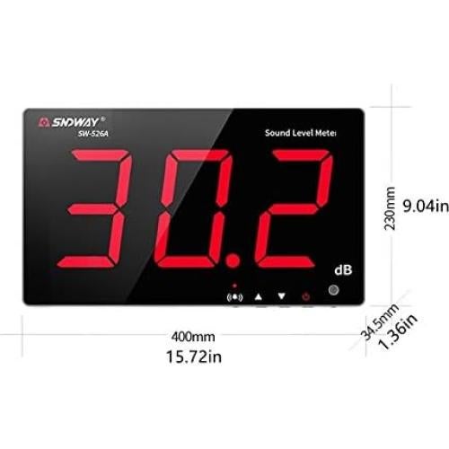 Medidor de Nivel de Sonido TestHelper SW-526A 30-130dB Pantalla LCD 18"