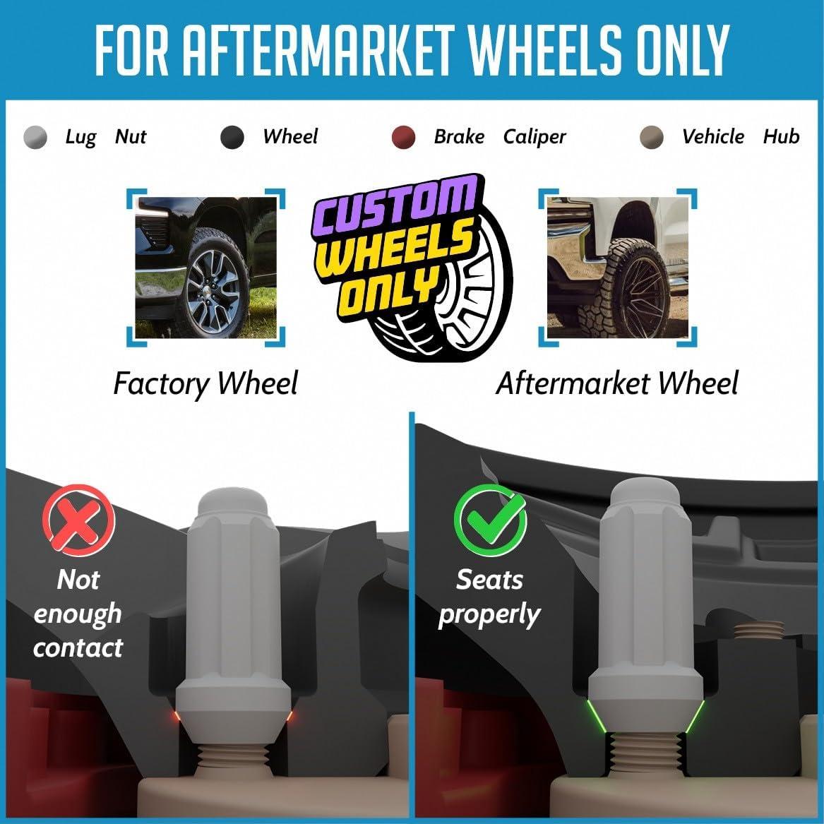 Tuercas de Rueda 20 Pcs 1/2"-20 Negro Cromo para Camiones