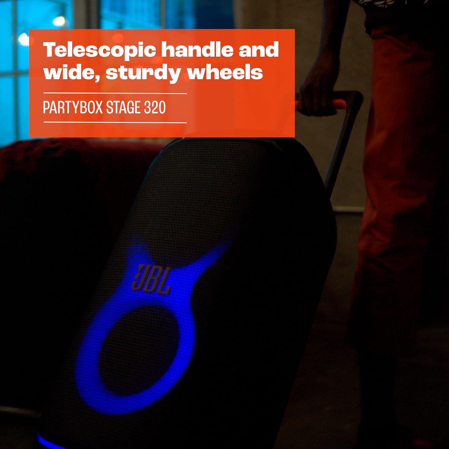 Altavoz portátil JBL PartyBox Stage 320 - Sonido potente, luces y 18h