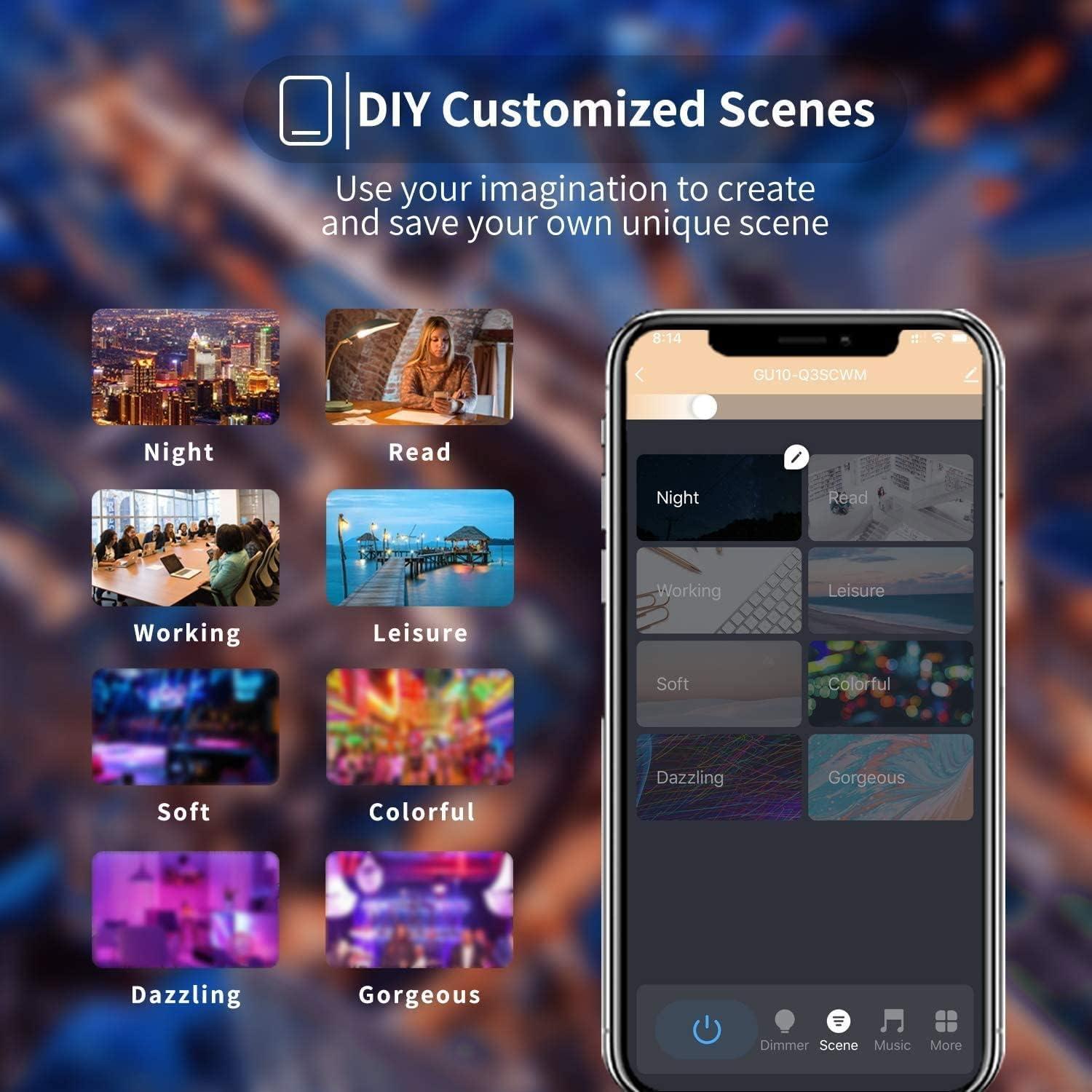 Paquete de 4 Bombillas LED E12 Avatar Controls 5W RGB 16 Colores