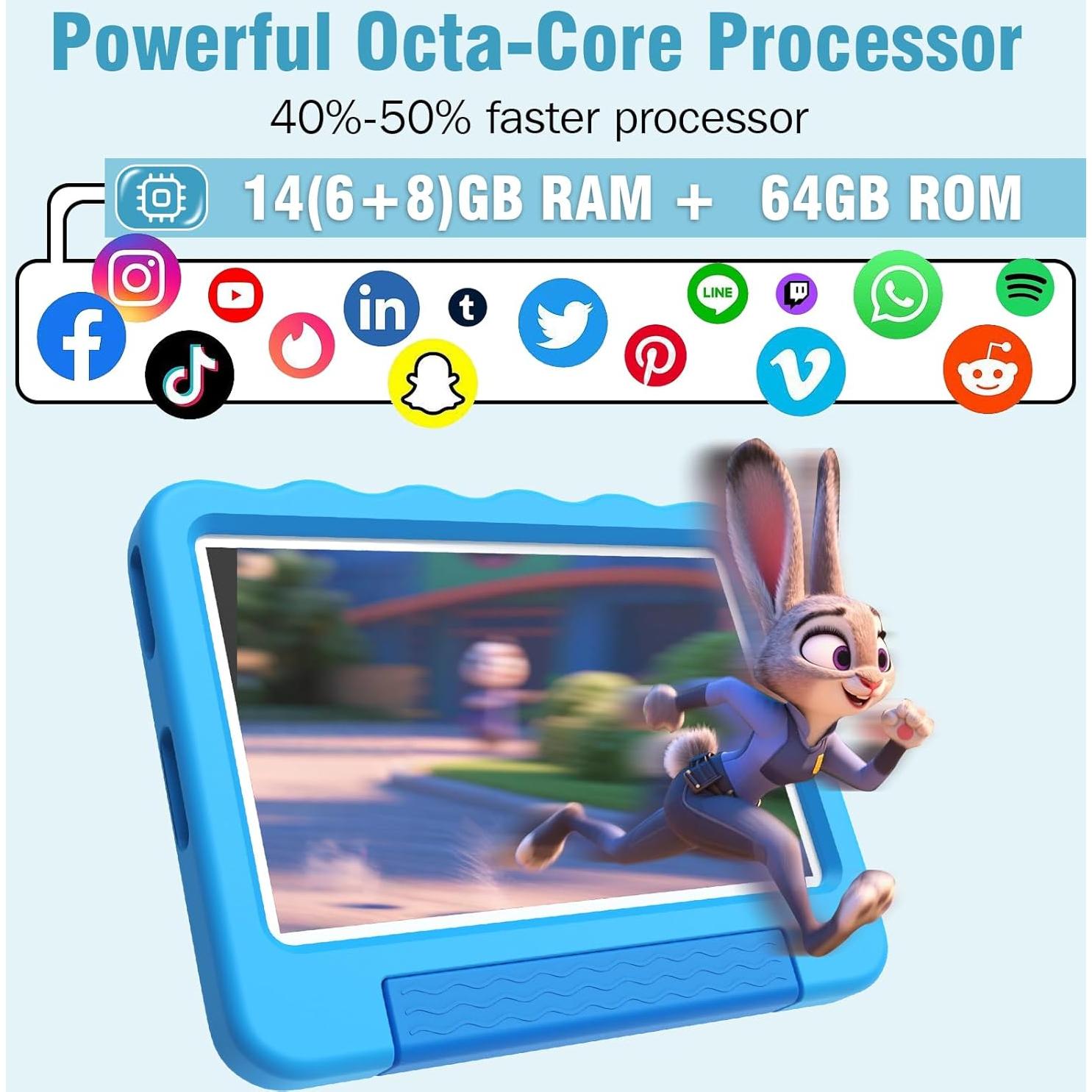 Tableta para Niños YosaToo K15 10" Android 15 64GB Octa-Core