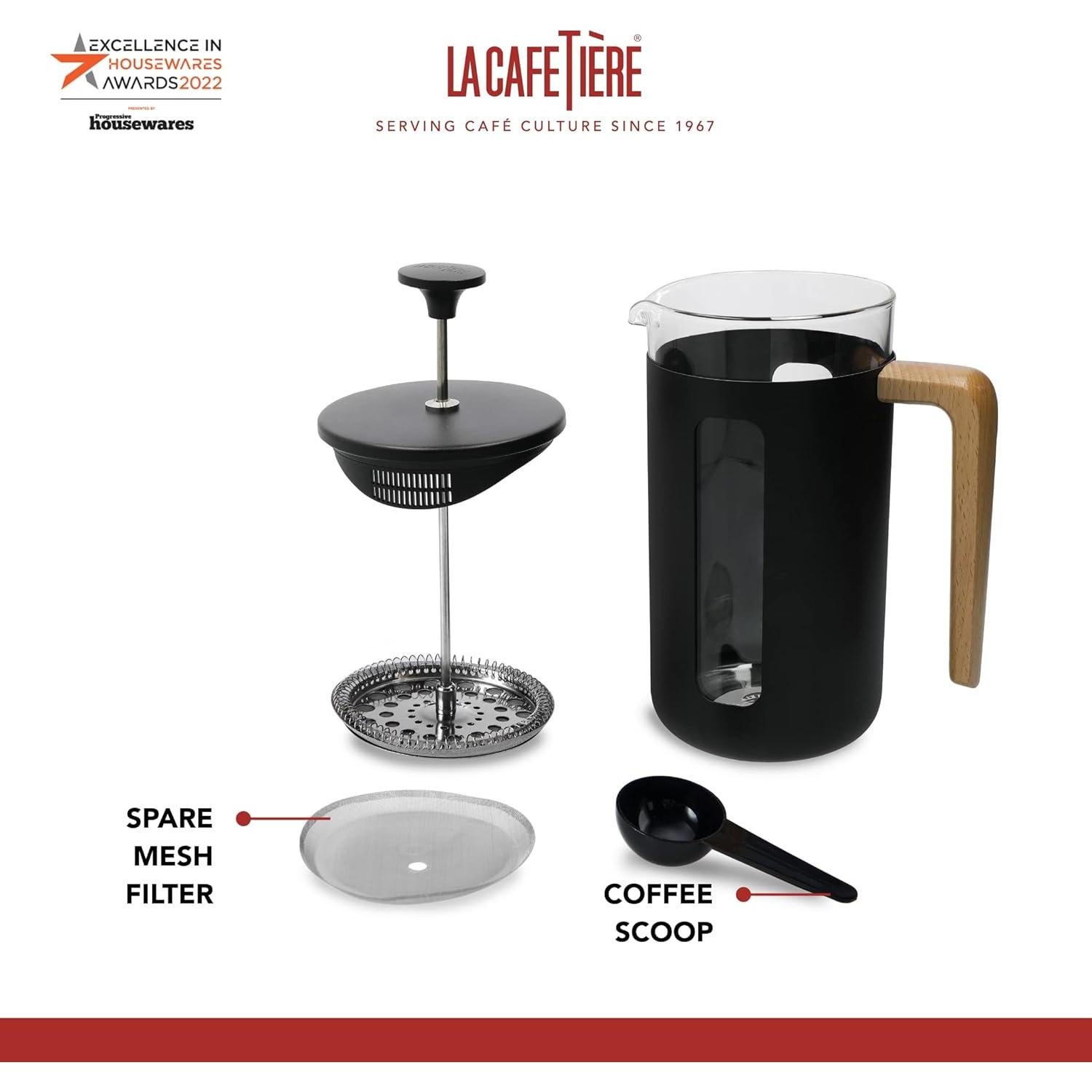 Cafetera Prensa Francesa La Cafetiere Pisa 3 Tazas Negra