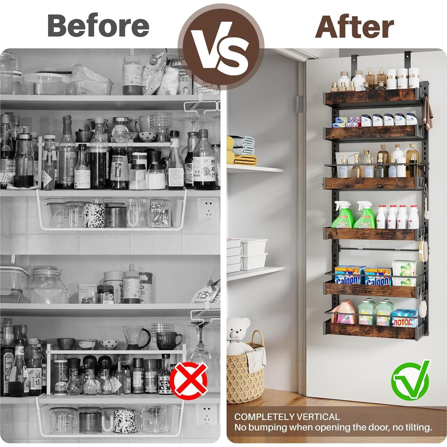 Organizador de despensa CUISIBOT 6 niveles negro ajustable