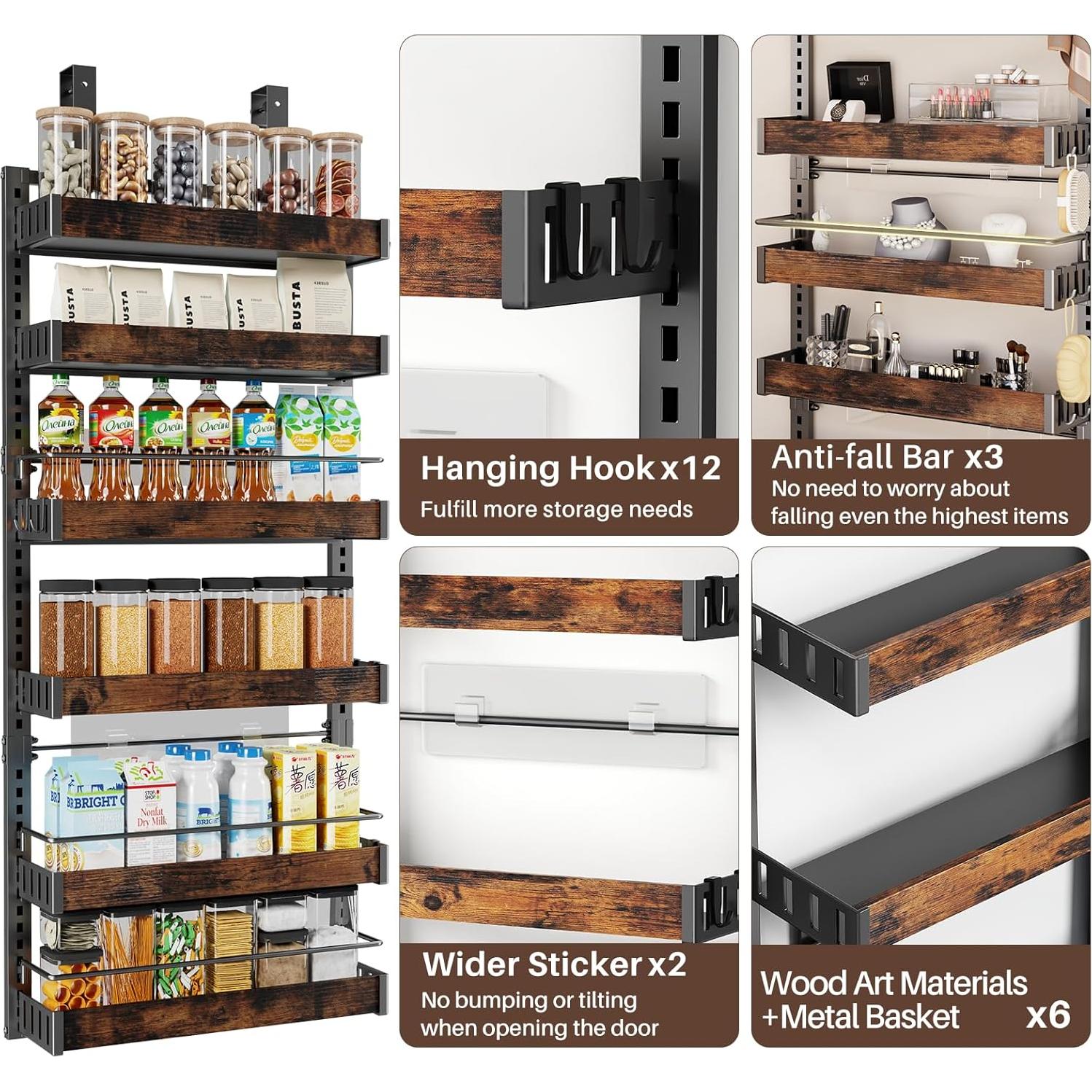 Organizador de despensa CUISIBOT 6 niveles negro ajustable