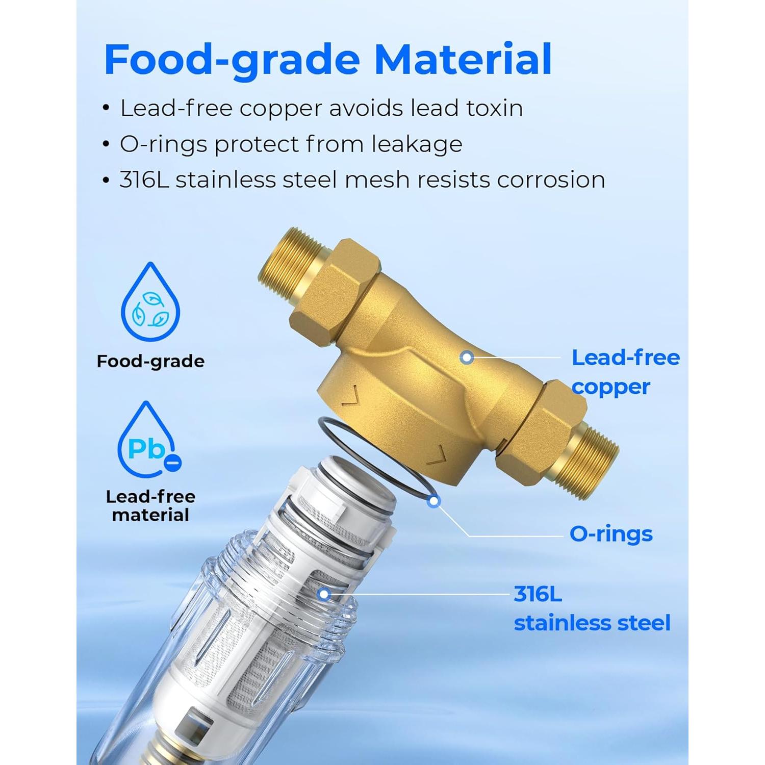 Filtro de Sedimentos Waterdrop WD-RPFK 50 Micrones para Agua