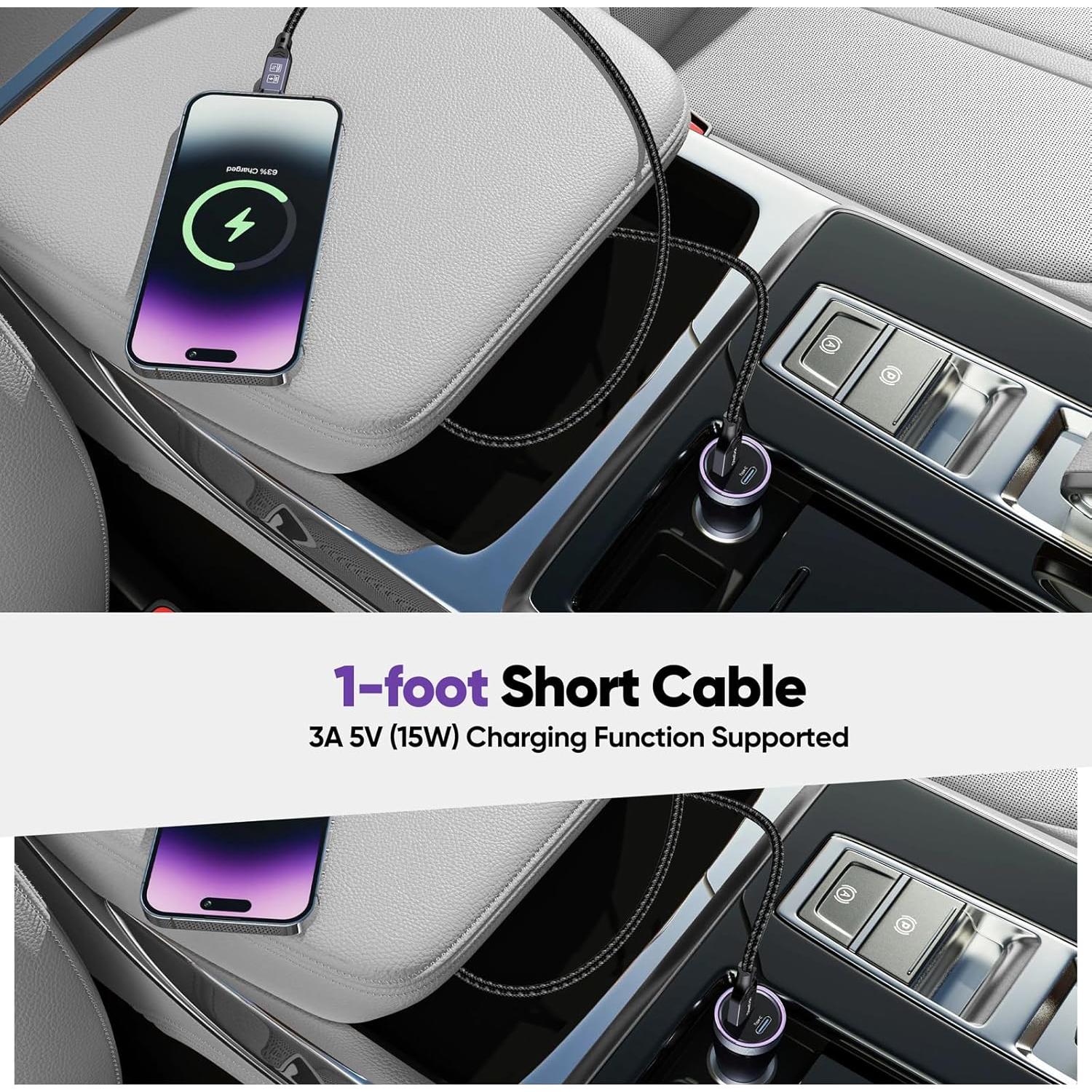 Cable USB Tipo C 3.2 DteeDck 0.30 m Carga Rápida 15W