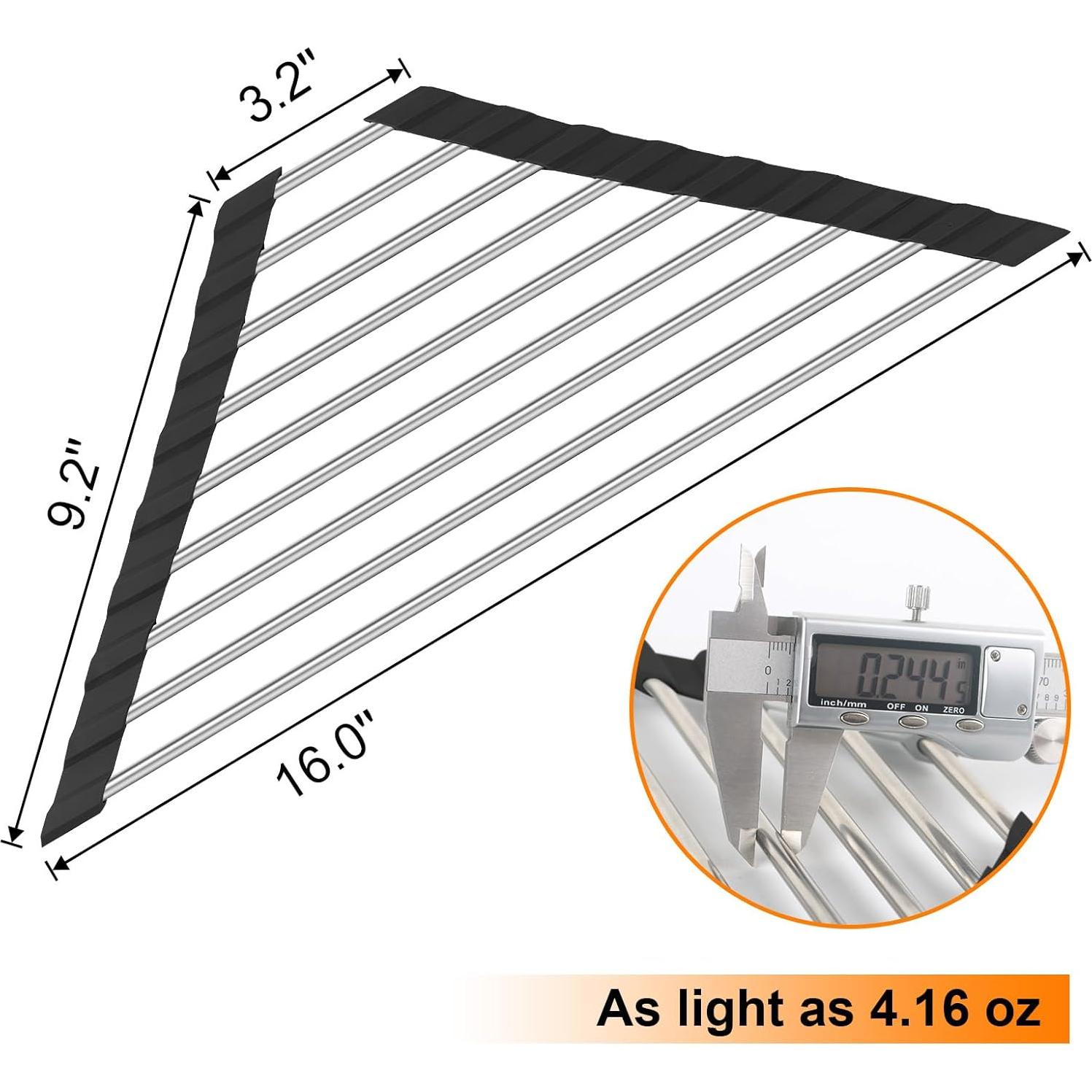 Escurridor de Platos Triangular Plegable Seropy Negro 40.6x22.9 cm