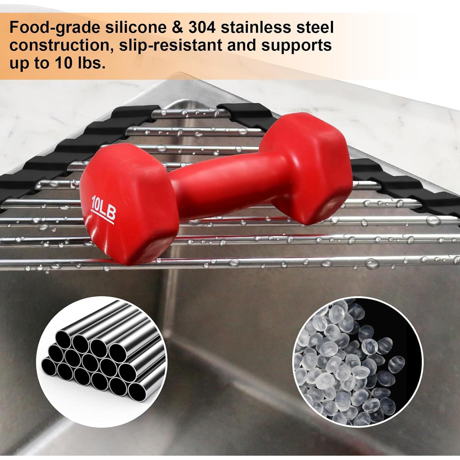 Escurridor de Platos Triangular Plegable Seropy Negro 40.6x22.9 cm