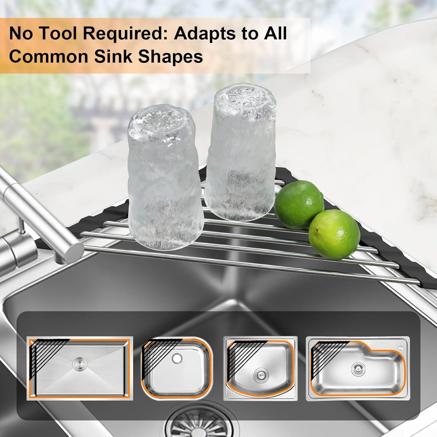 Escurridor de Platos Triangular Plegable Seropy Negro 40.6x22.9 cm