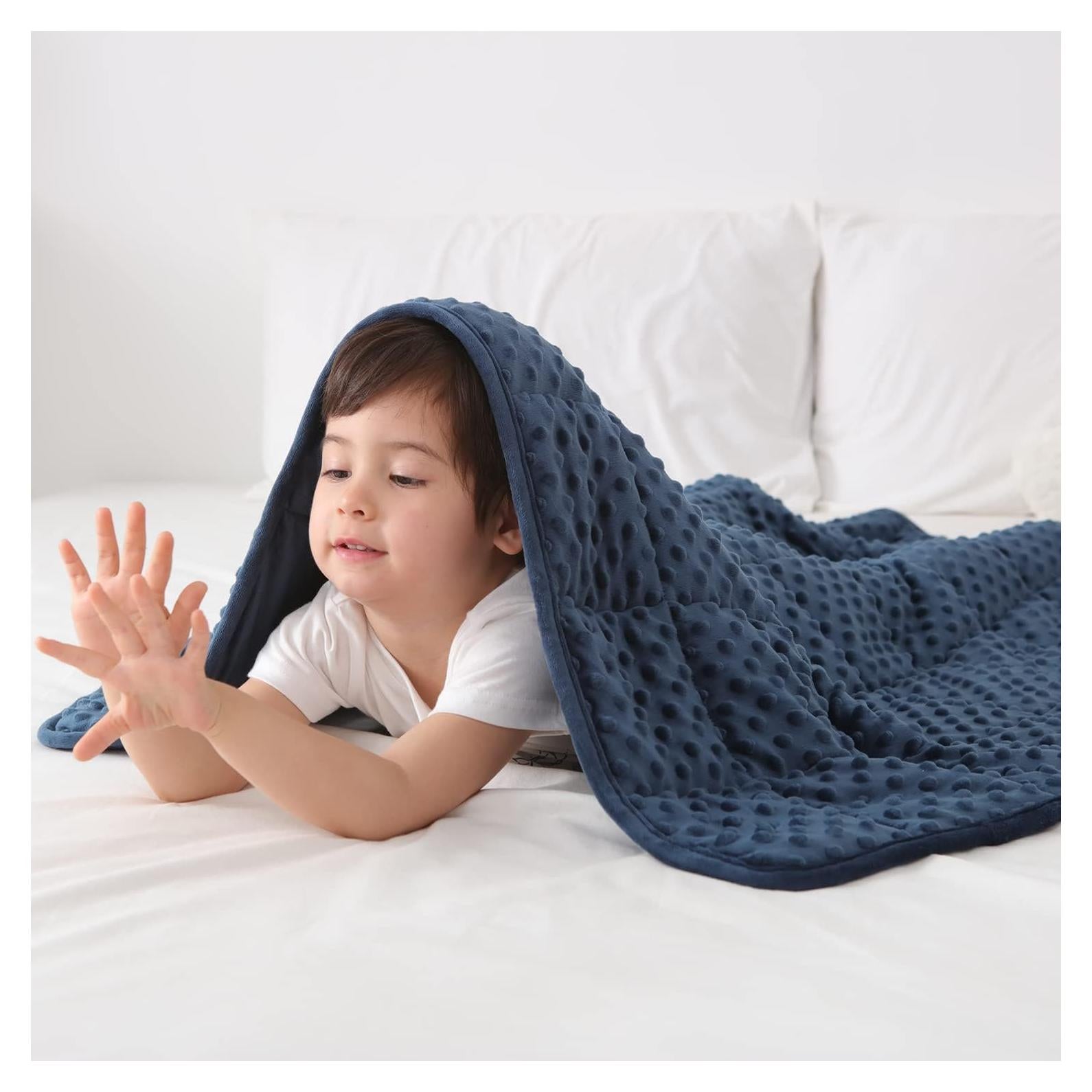 Manta con Peso para Niños Huloo Sleep 2.27kg Azul Marino 91x122cm