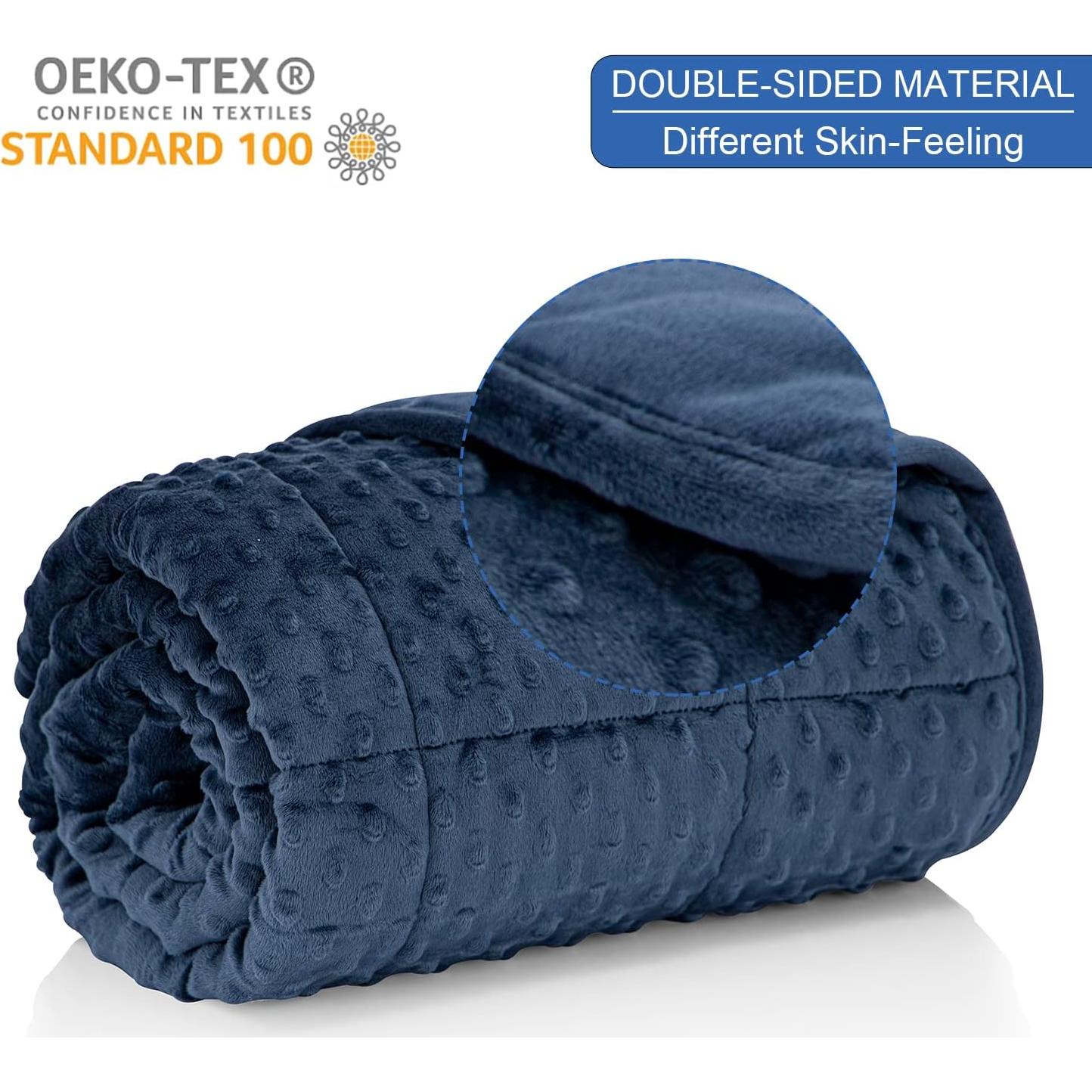 Manta con Peso para Niños Huloo Sleep 2.27kg Azul Marino 91x122cm