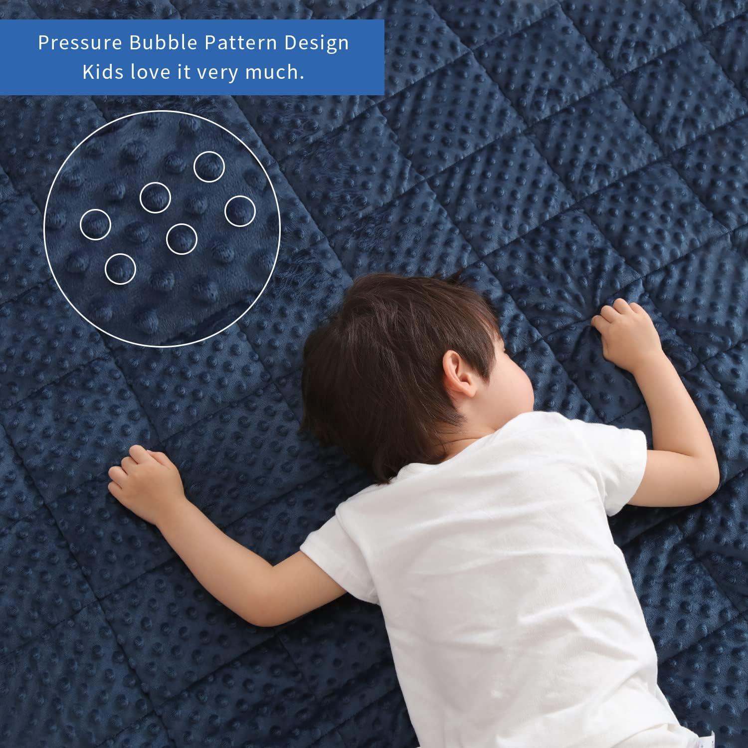 Manta con Peso para Niños Huloo Sleep 2.27kg Azul Marino 91x122cm