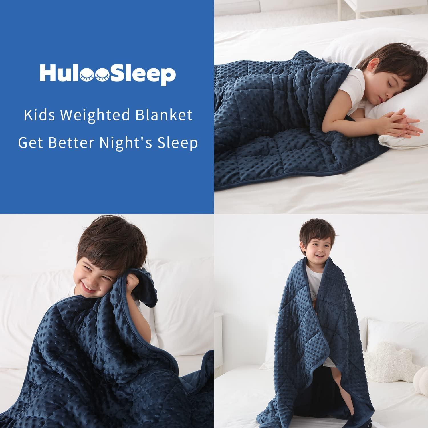Manta con Peso para Niños Huloo Sleep 2.27kg Azul Marino 91x122cm