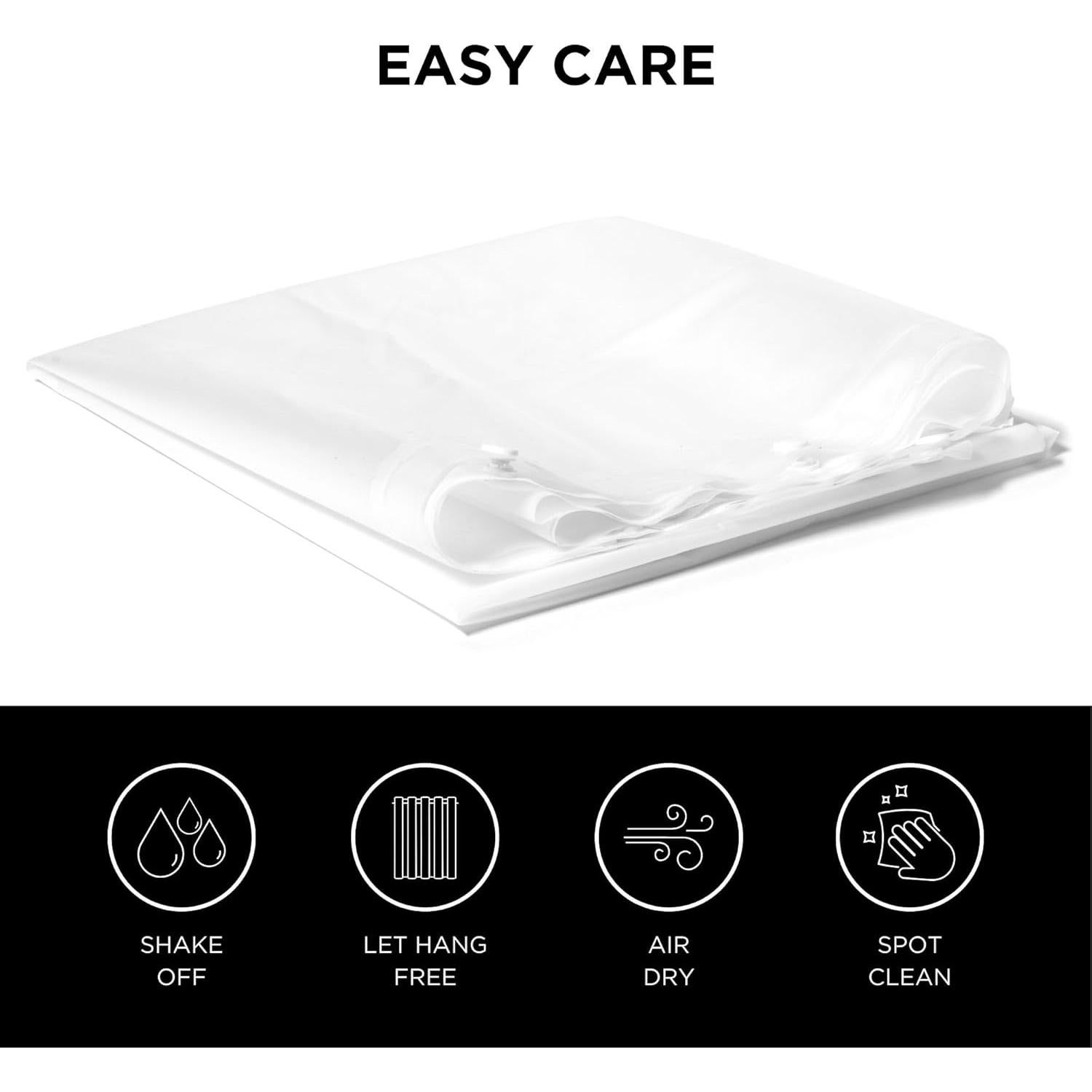 Cortina de Ducha PEVA Hookless 180x188 cm Repelente Agua