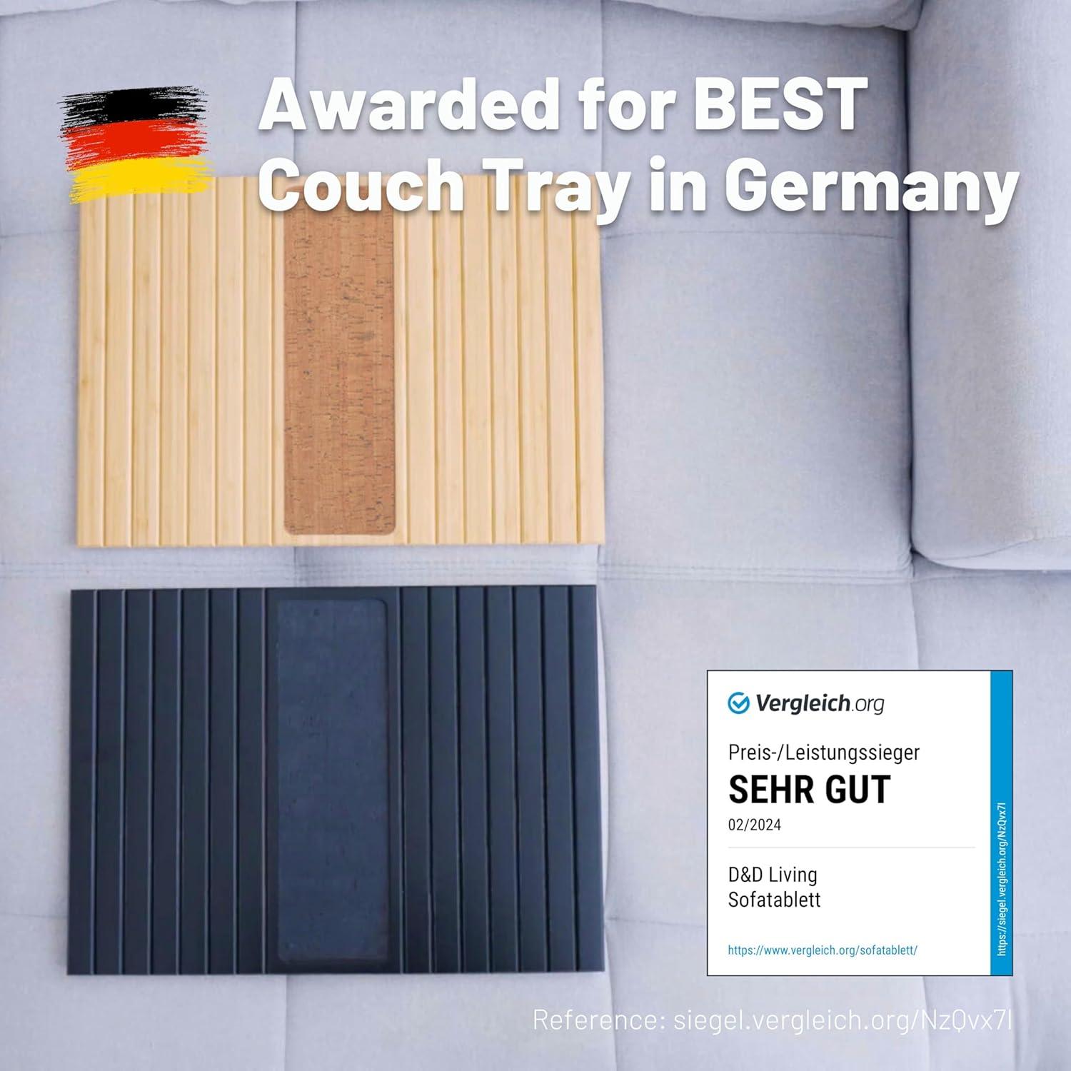 Bandeja para Sofá D&D Living FX50BLK con Corcho Antideslizante