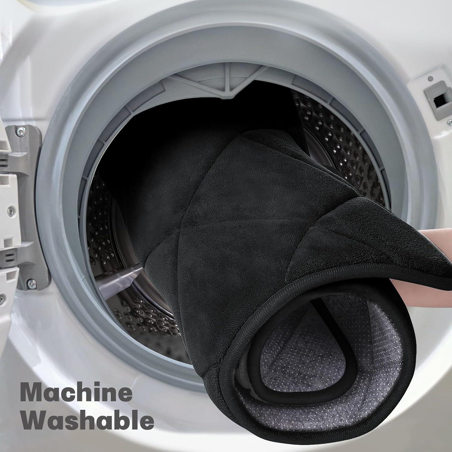 Conjunto de 2 Alfombrillas de Baño YIHOUSE Espuma Memoria Negro