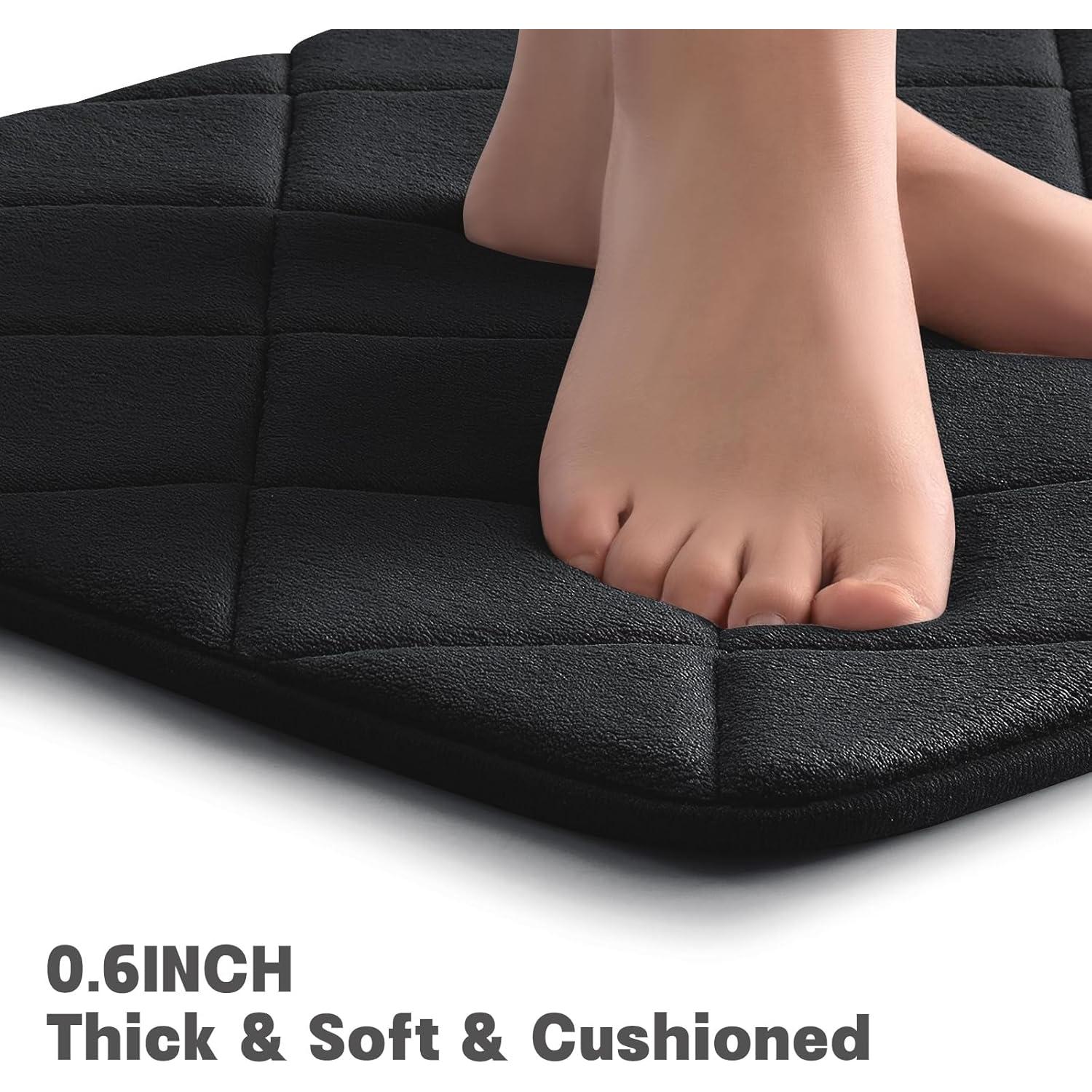 Conjunto de 2 Alfombrillas de Baño YIHOUSE Espuma Memoria Negro