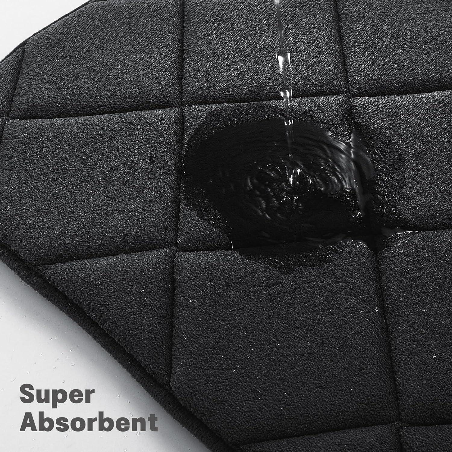 Conjunto de 2 Alfombrillas de Baño YIHOUSE Espuma Memoria Negro