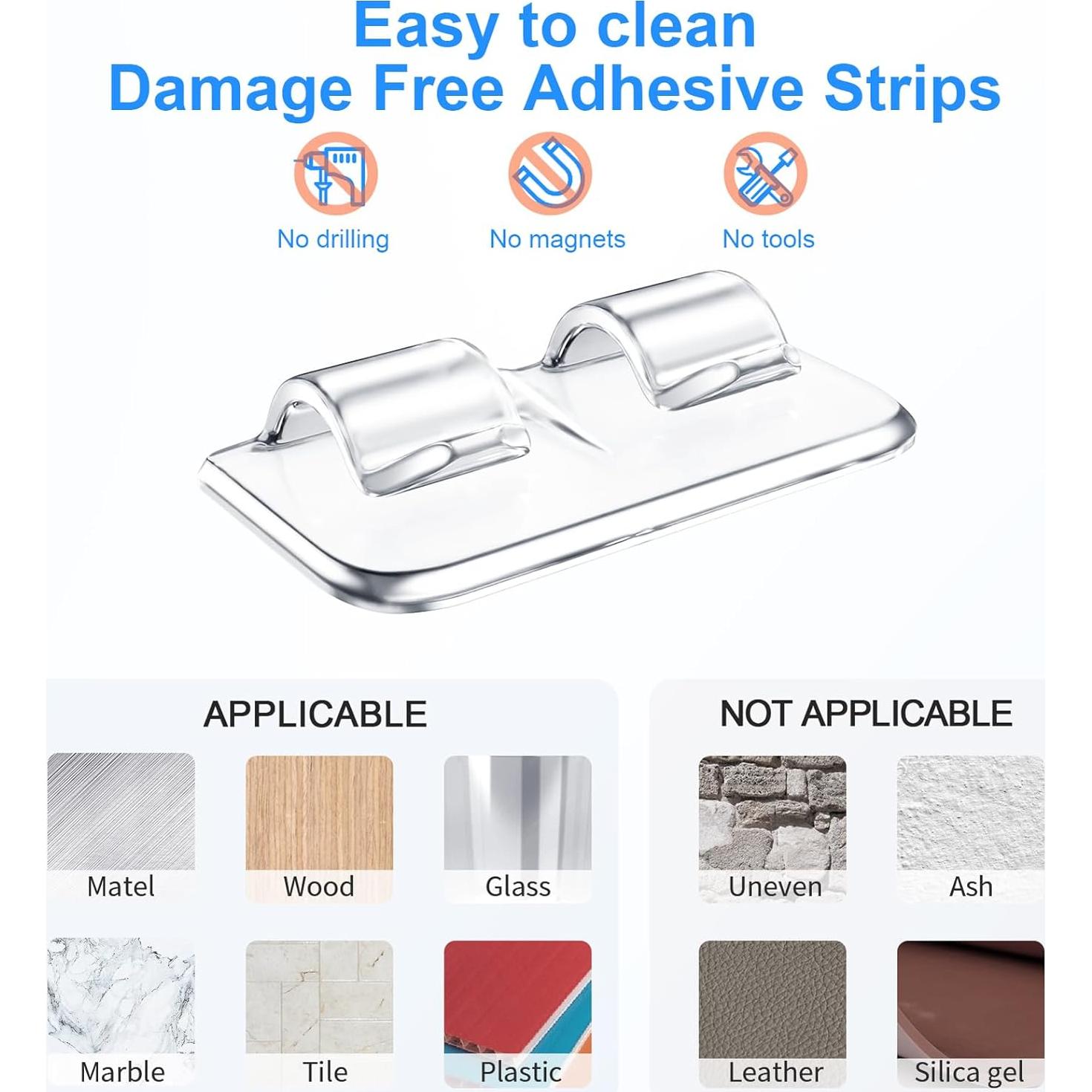 Ganchos Adhesivos Transparentes Hetyue para Luces de Cuerda - 26 Piezas