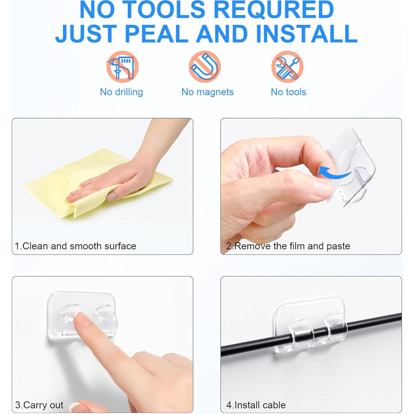 Ganchos Adhesivos Transparentes Hetyue para Luces de Cuerda - 26 Piezas