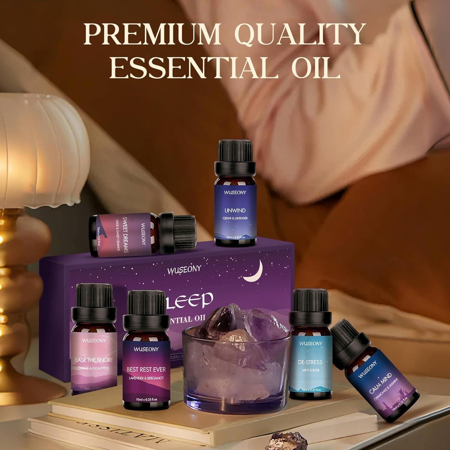 Set de 6 Aceites Esenciales para Dormir WUSEONY - Aromaterapia