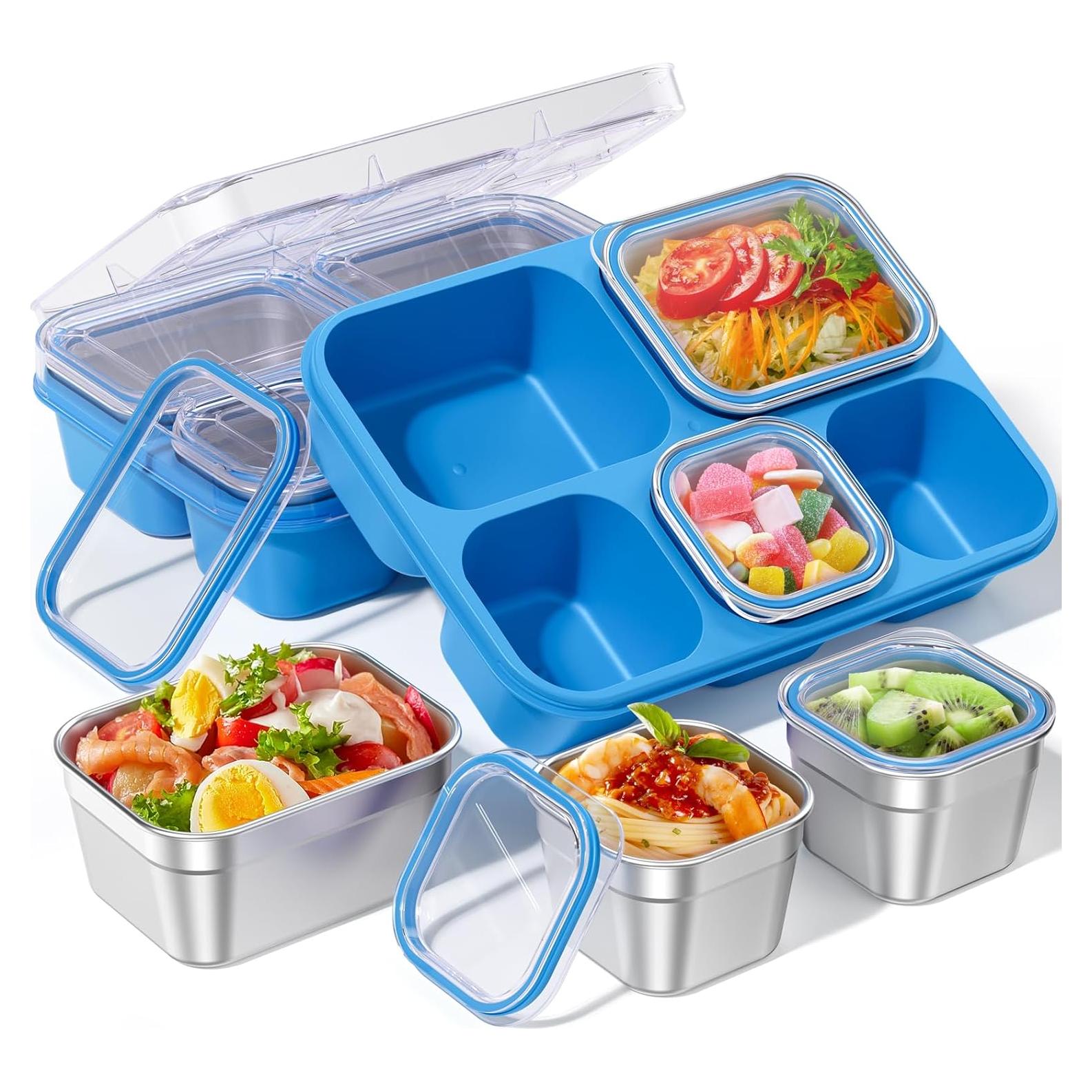 Contenedor Snackle Box BiuLeon 5 Compartimentos Acero Inoxidable
