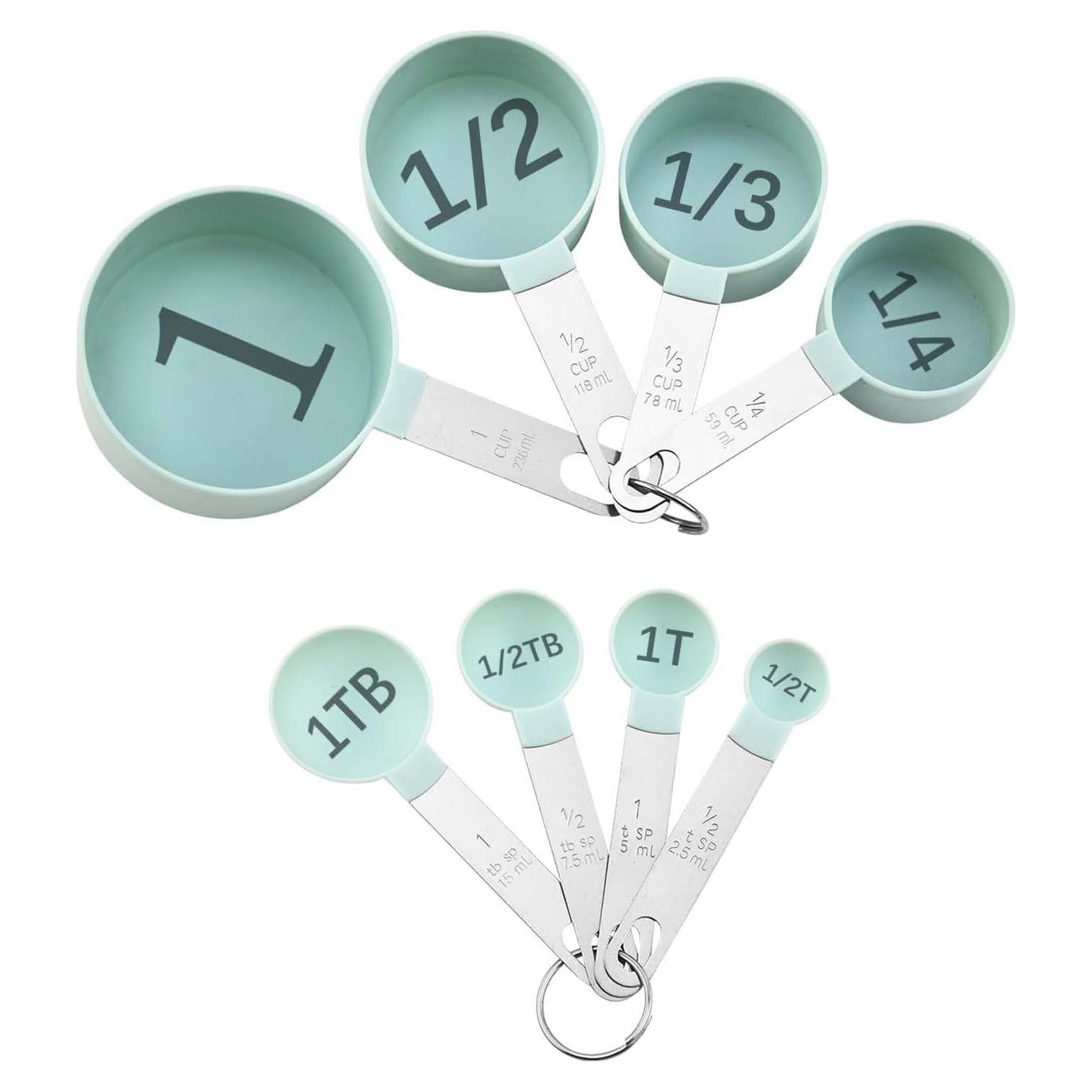 Juego de Tazas y Cucharas Medidoras BLEWAY para Discapacidad Visual