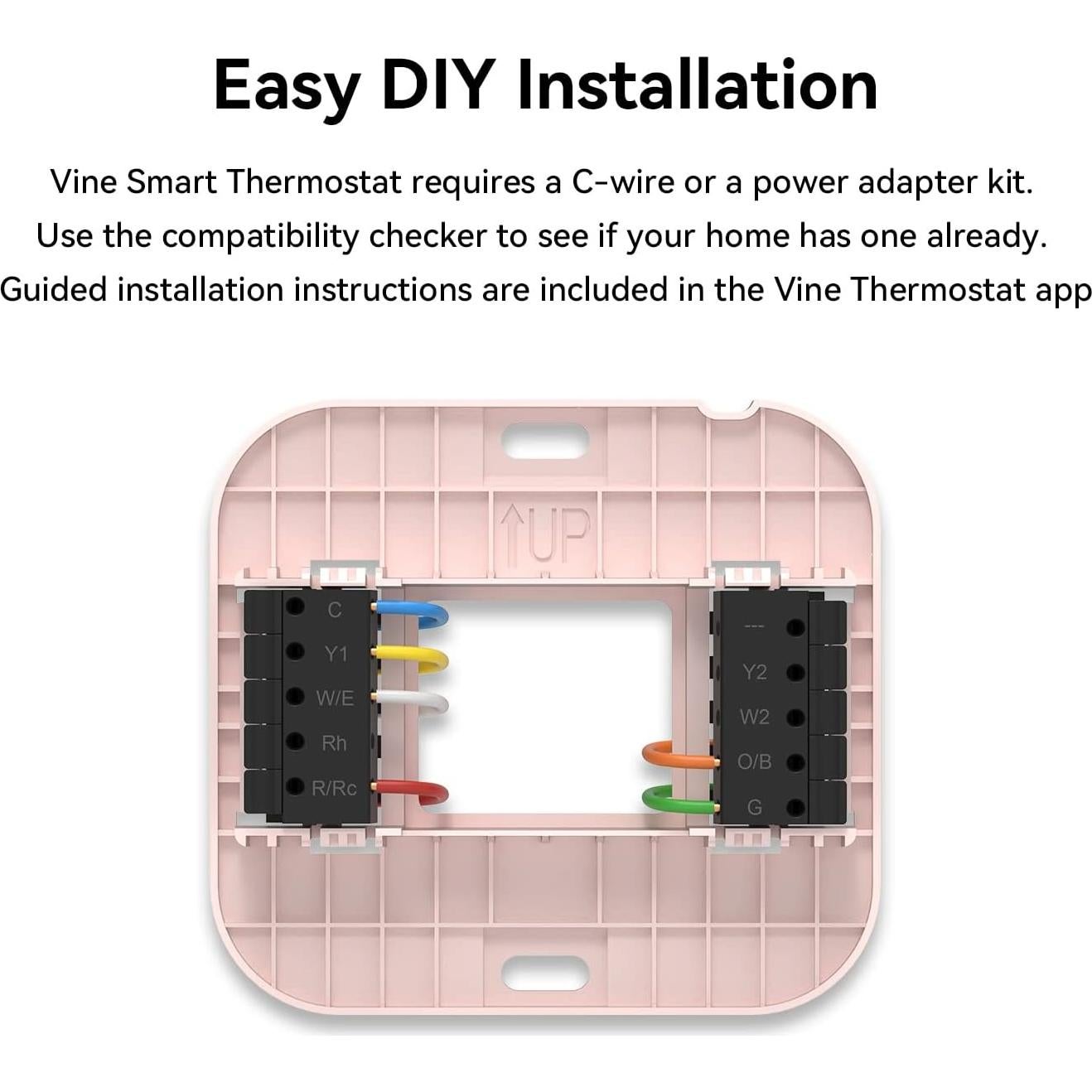 Termostato Inteligente Vine TJ-560 WiFi 4" Rosa Programable